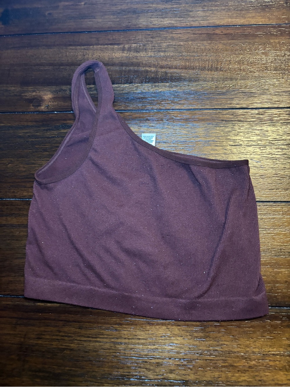 Women's One-Shoulder Crop Tank Top - Plum